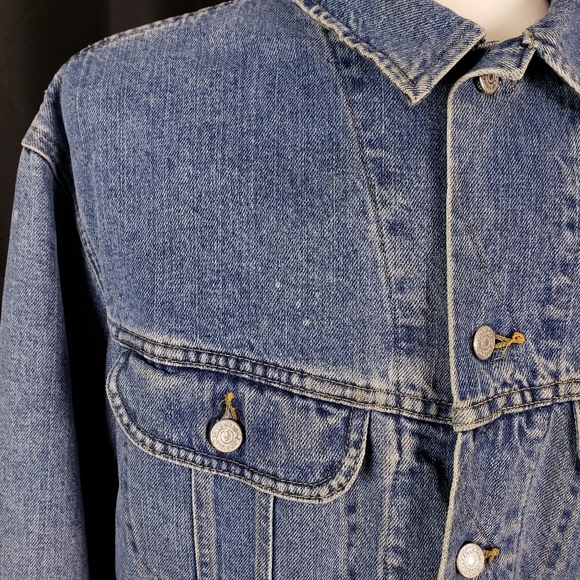 Lee Storm Rider Blacket Lined Denim Jacket Insulated Blue Jean Jacket XL L - Picture 8 of 9